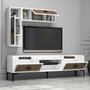Hanah Home Samba Conjunto de Muebles de Salón - Blanco y Nogal